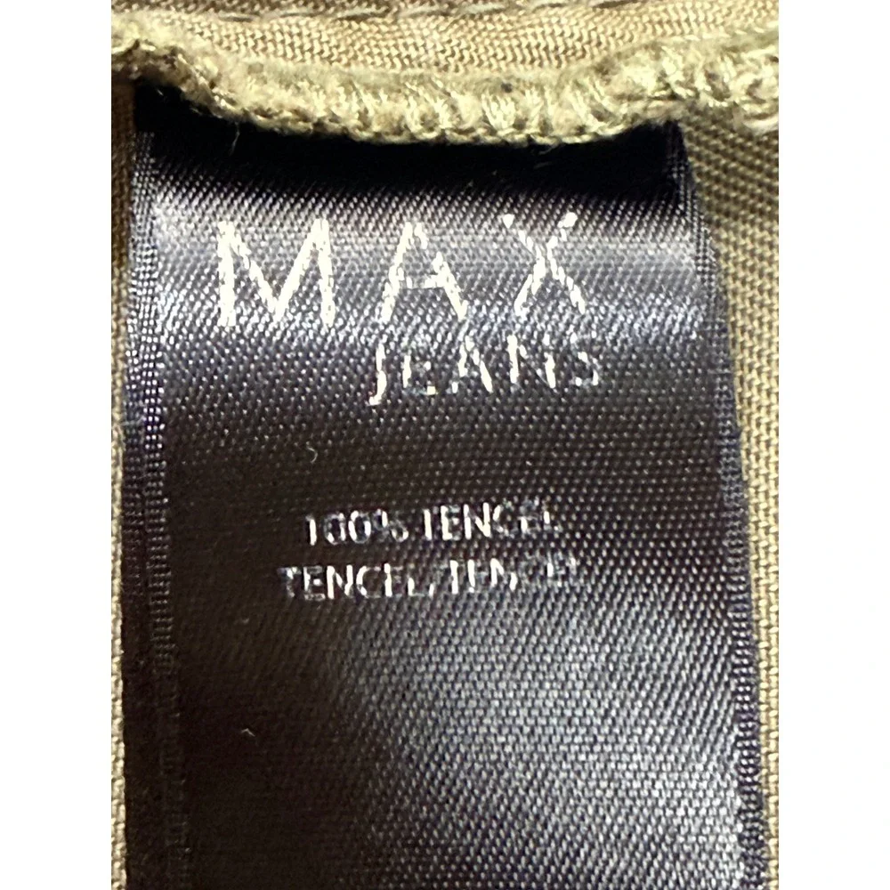 Max Jeans Duster Jacket Women S Olive Tencel Draped Utility Coat Safari Military